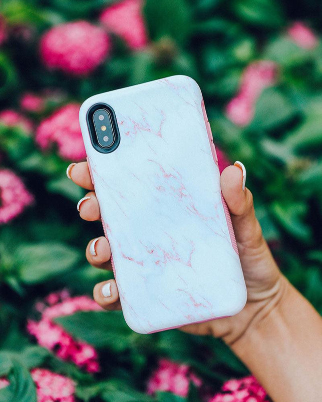 Subtle Blush | White and Pink Marble Case iPhone Case get.casely 