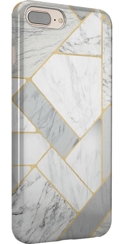 Sharp Lines | Geo White and Gold Marble Case iPhone Case get.casely 