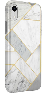 Sharp Lines | Geo White and Gold Marble Case iPhone Case get.casely 