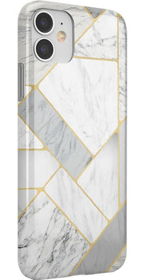 Sharp Lines | Geo White and Gold Marble Case iPhone Case get.casely 