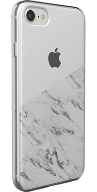 Let's Split | Half White Clear Marble Case iPhone Case get.casely 