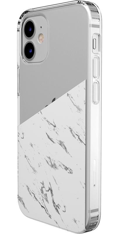 Let's Split | Half White Clear Marble Case iPhone Case get.casely 