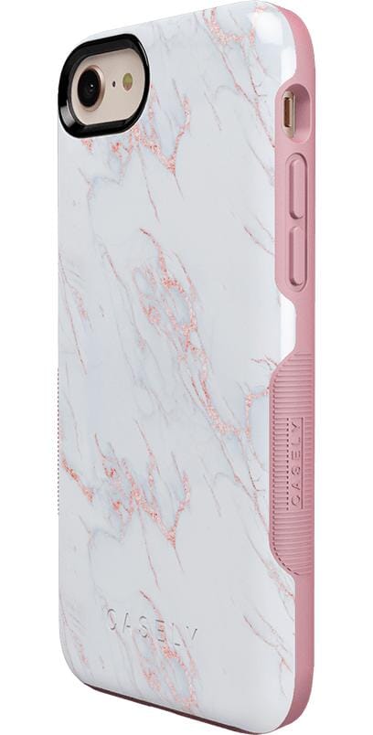 Subtle Blush | White and Pink Marble Case iPhone Case get.casely 