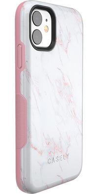 Subtle Blush | White and Pink Marble Case iPhone Case get.casely 