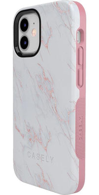 Subtle Blush | White and Pink Marble Case iPhone Case get.casely 