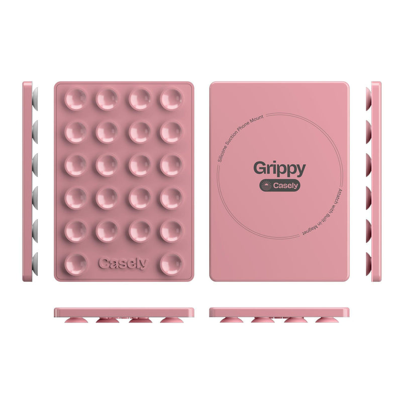 Grippy | Pink Silicone Suction Phone Mount with MagSafe Grippy get.casely 