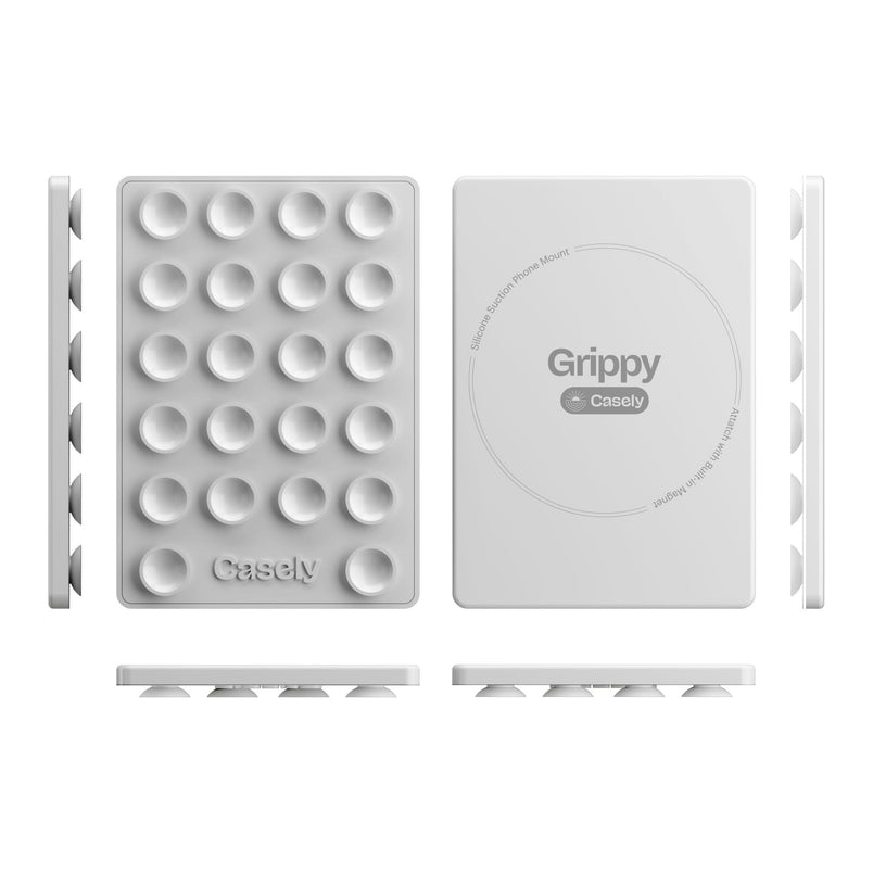 Grippy | White Silicone Suction Phone Mount with MagSafe Grippy get.casely 