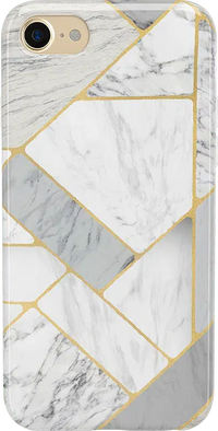 Sharp Lines | Geo White and Gold Marble Case iPhone Case get.casely 