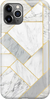 Sharp Lines | Geo White and Gold Marble Case iPhone Case get.casely 