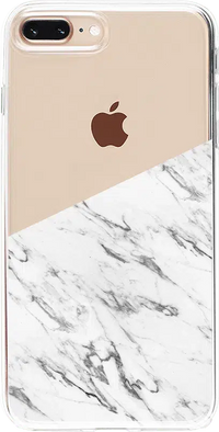 Let's Split | Half White Clear Marble Case iPhone Case get.casely Classic iPhone 6/7/8 Plus 