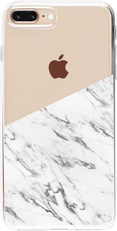 Let's Split | Half White Clear Marble Case iPhone Case get.casely Classic iPhone 6/7/8 Plus 