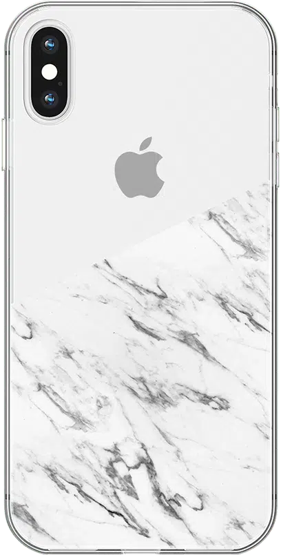 Let's Split | Half White Clear Marble Case iPhone Case get.casely Classic iPhone X / XS 