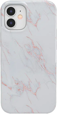 Subtle Blush | White and Pink Marble Case iPhone Case get.casely Classic iPhone 12 Mini 