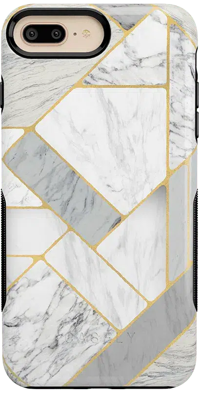 Sharp Lines | Geo White and Gold Marble Case iPhone Case get.casely Bold iPhone 6/7/8 Plus 