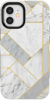 Sharp Lines | Geo White and Gold Marble Case iPhone Case get.casely Bold iPhone 12 Mini 