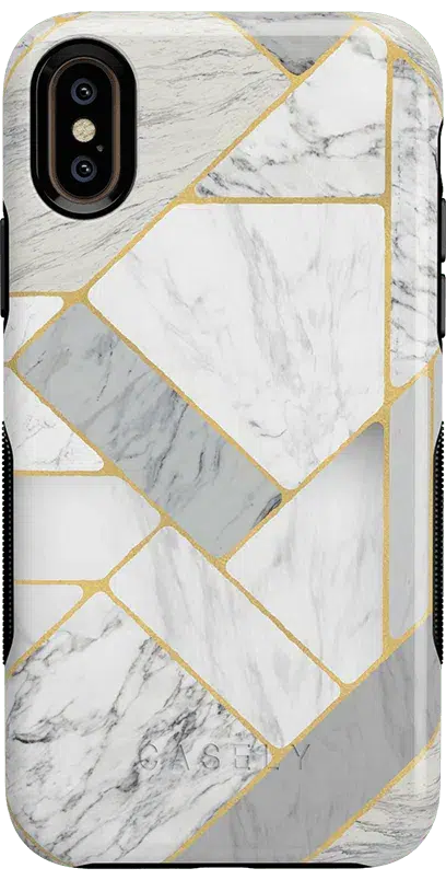 Sharp Lines | Geo White and Gold Marble Case iPhone Case get.casely Bold iPhone XS Max 