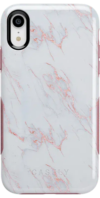 Subtle Blush | White and Pink Marble Case iPhone Case get.casely Bold iPhone XR 