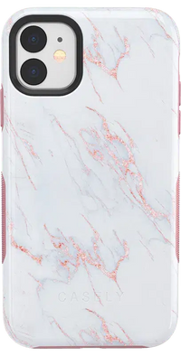 Subtle Blush | White and Pink Marble Case iPhone Case get.casely 