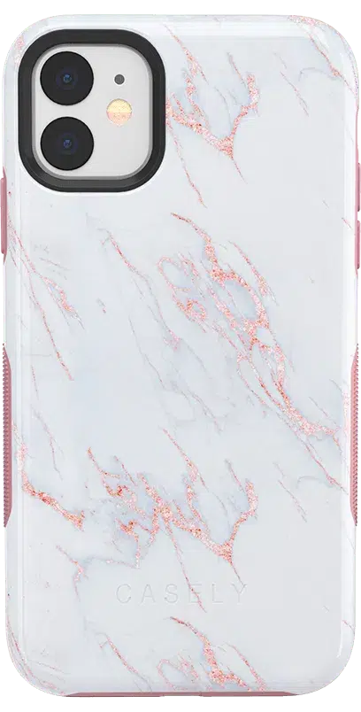 Subtle Blush | White and Pink Marble Case iPhone Case get.casely 