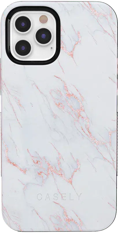 Subtle Blush | White and Pink Marble Case iPhone Case get.casely Bold iPhone 12 Pro 