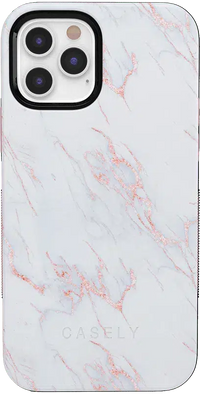 Subtle Blush | White and Pink Marble Case iPhone Case get.casely Bold iPhone 12 Pro 